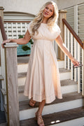 Everything I Love Structured Cream Midi Dress