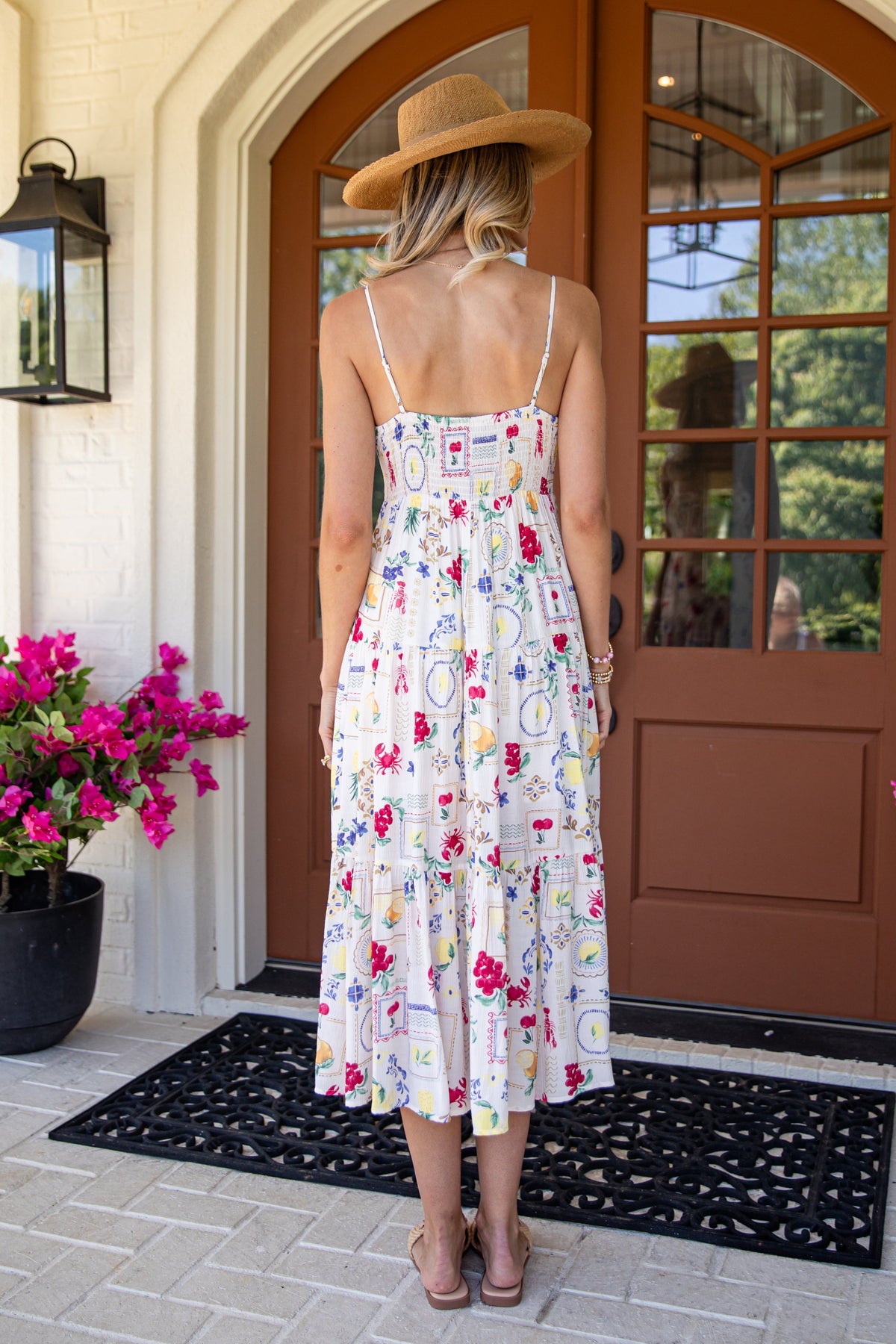 Passport Ready Cream Print Midi Dress