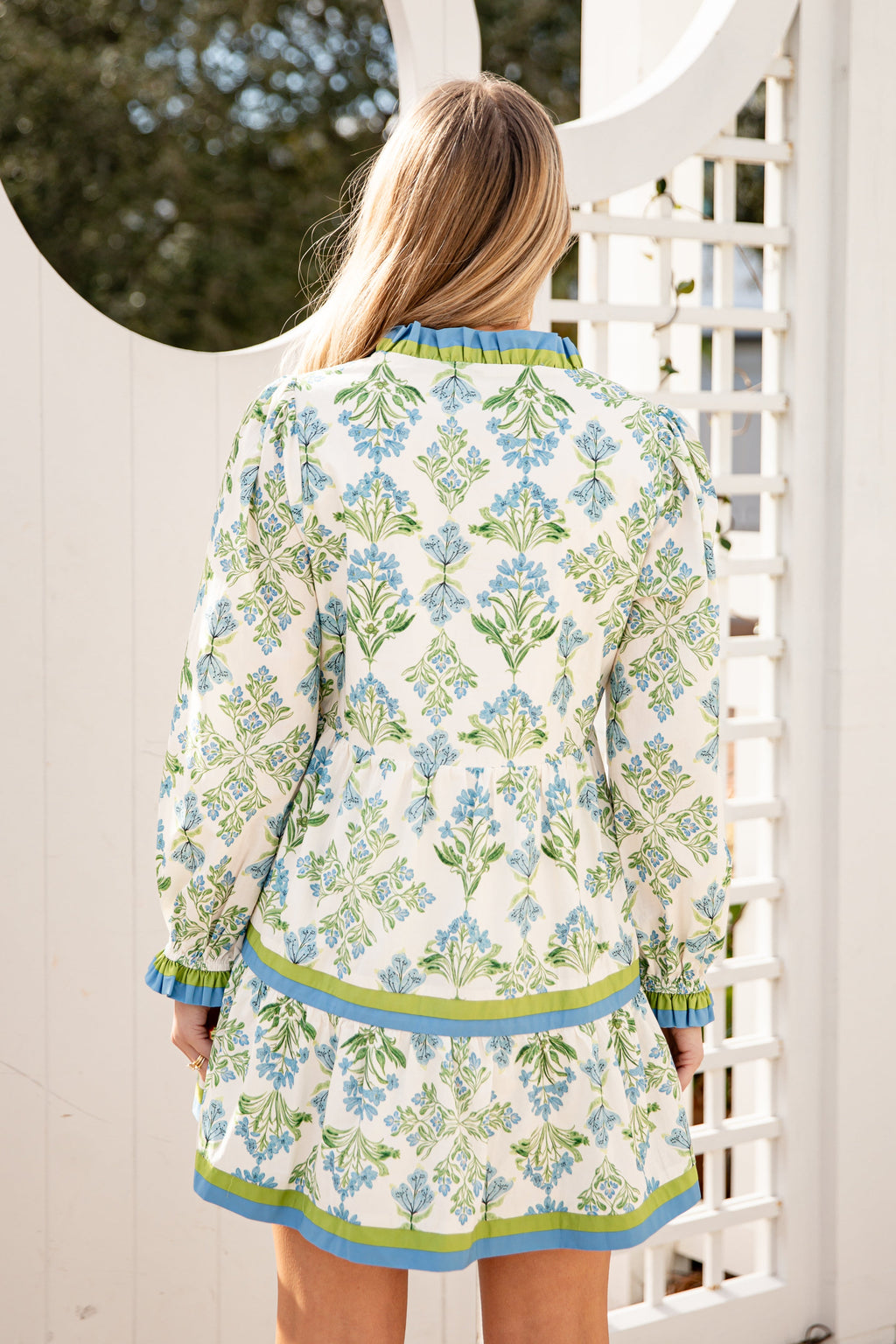 Garden Estate Printed Cream Dress