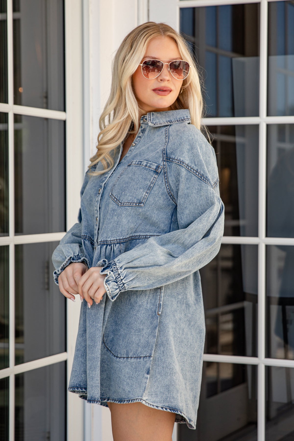 FINAL SALE - Loving Detail Denim Mini Dress