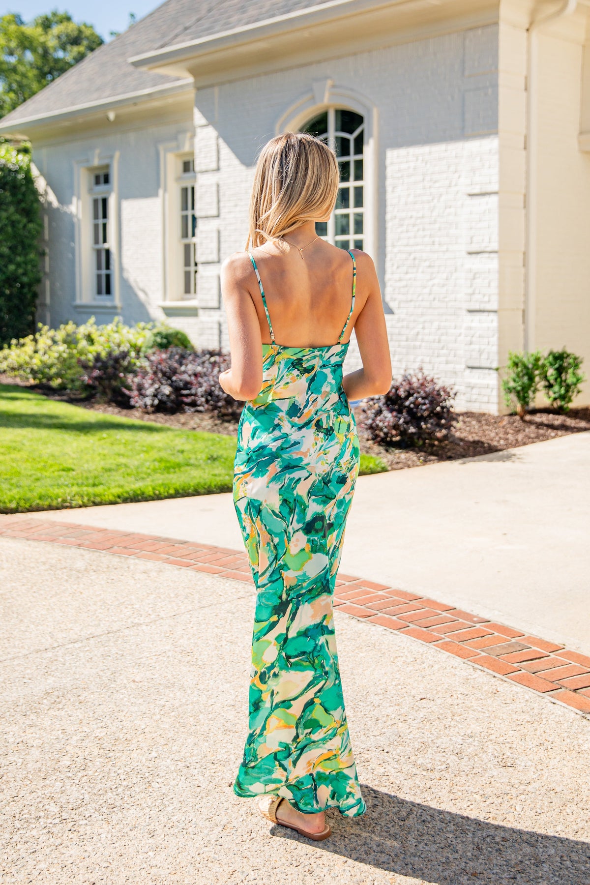 Simply Irresistible Green Tropical Print Maxi Dress