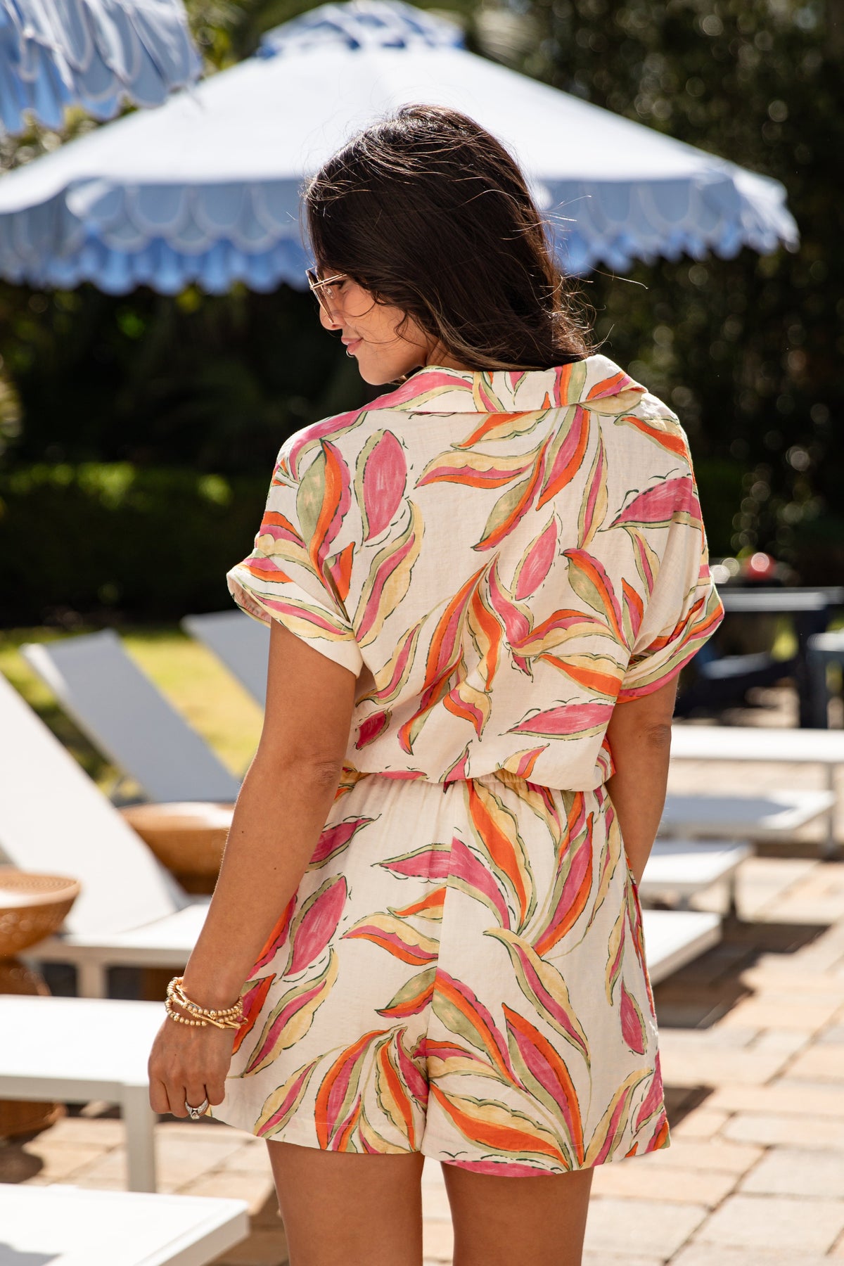 Watch The Sunset Ivory Printed Romper