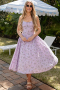 Meadow Bloom Lavender Floral Midi Dress