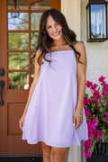 Lavender Picnic Gingham Mini Dress