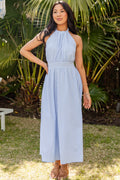 Precious Moments Blue Gingham Midi Dress