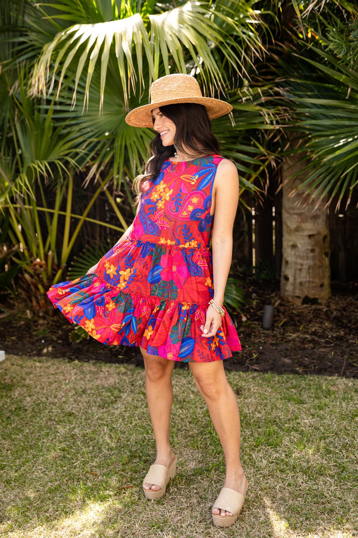 Rio Muse Magenta Floral Mini Dress