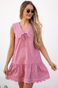 Nothing Compares Ruffle Collar Mauve Mini Dress