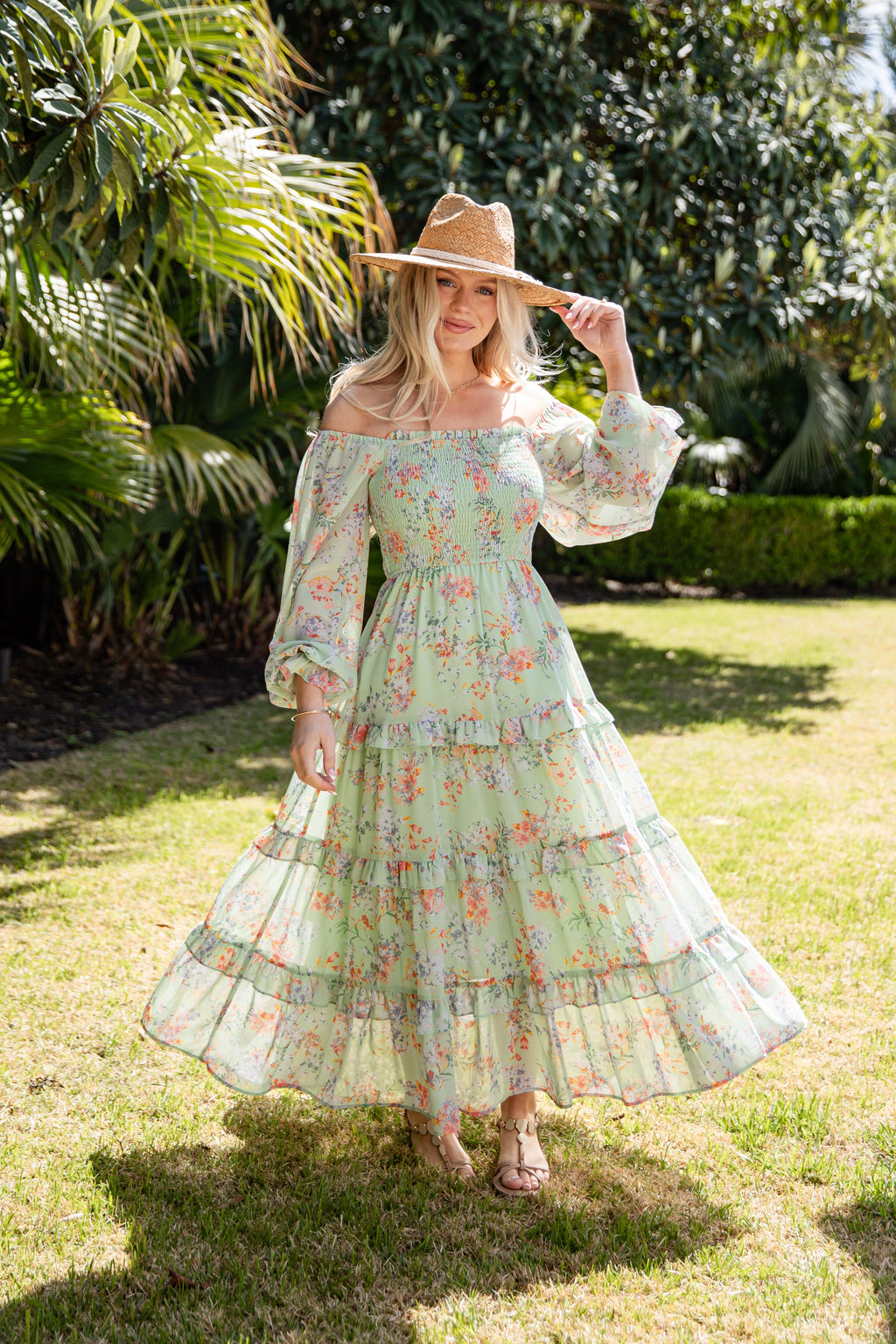 Garden Party Smocked Floral Maxi Dress