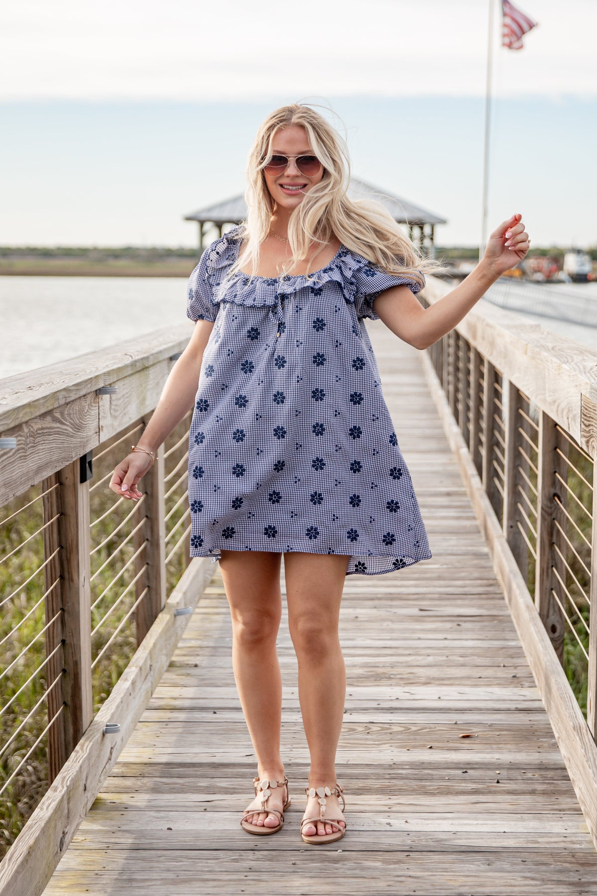 Blue Skies & Daisies Navy Mini Dress