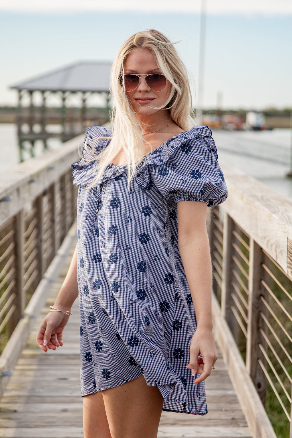 Blue Skies & Daisies Navy Mini Dress