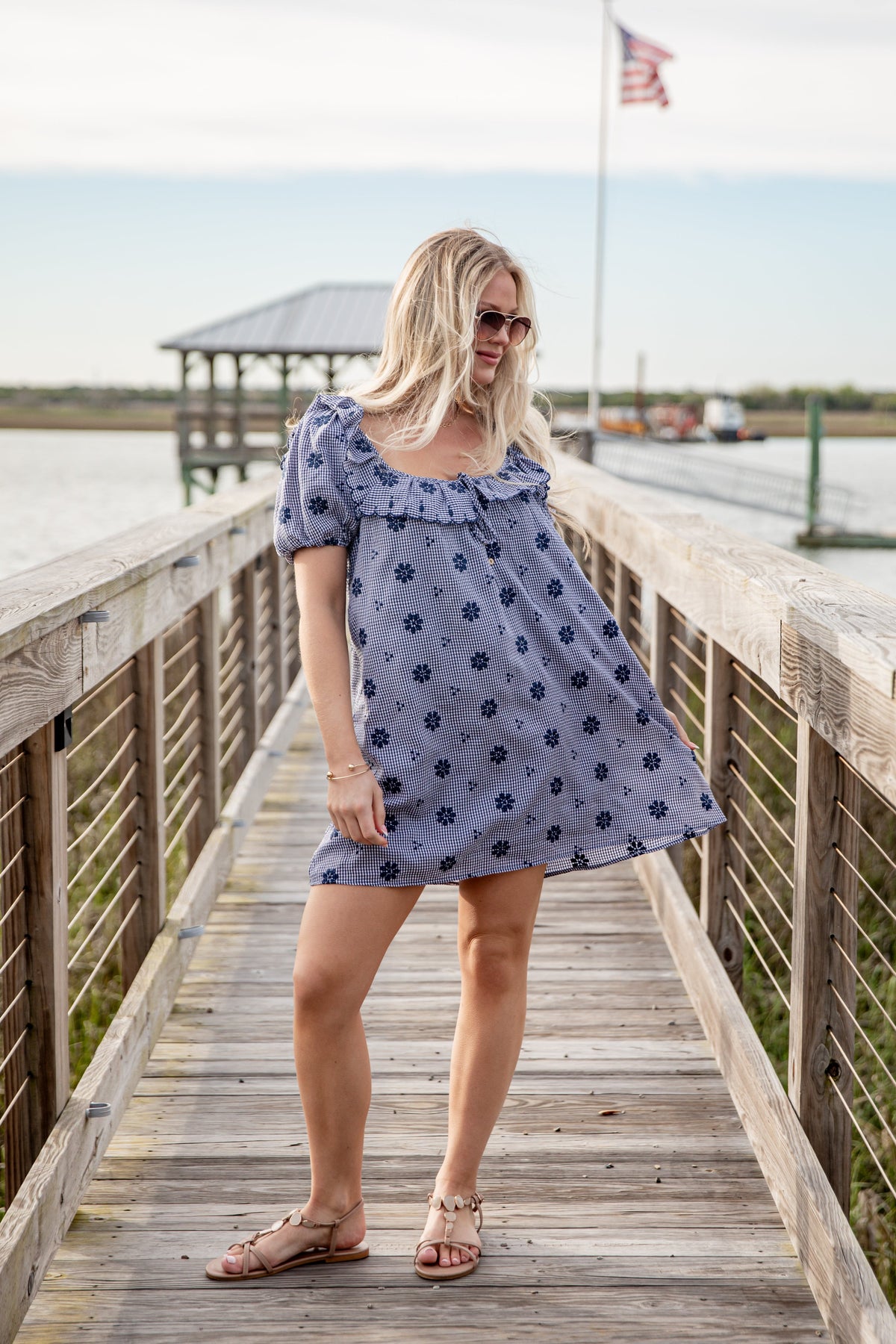 Blue Skies & Daisies Navy Mini Dress