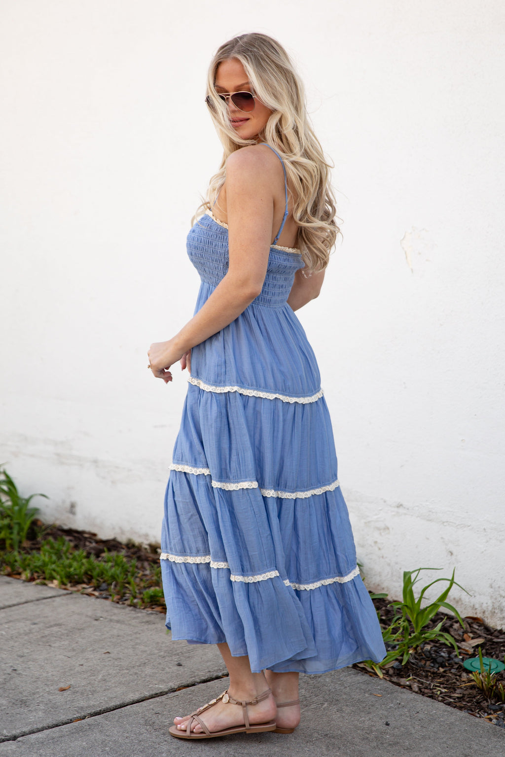 Heaven Sent Periwinkle Tiered Maxi Dress