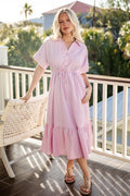 Pretty Proper Pink Stripe Maxi Dress