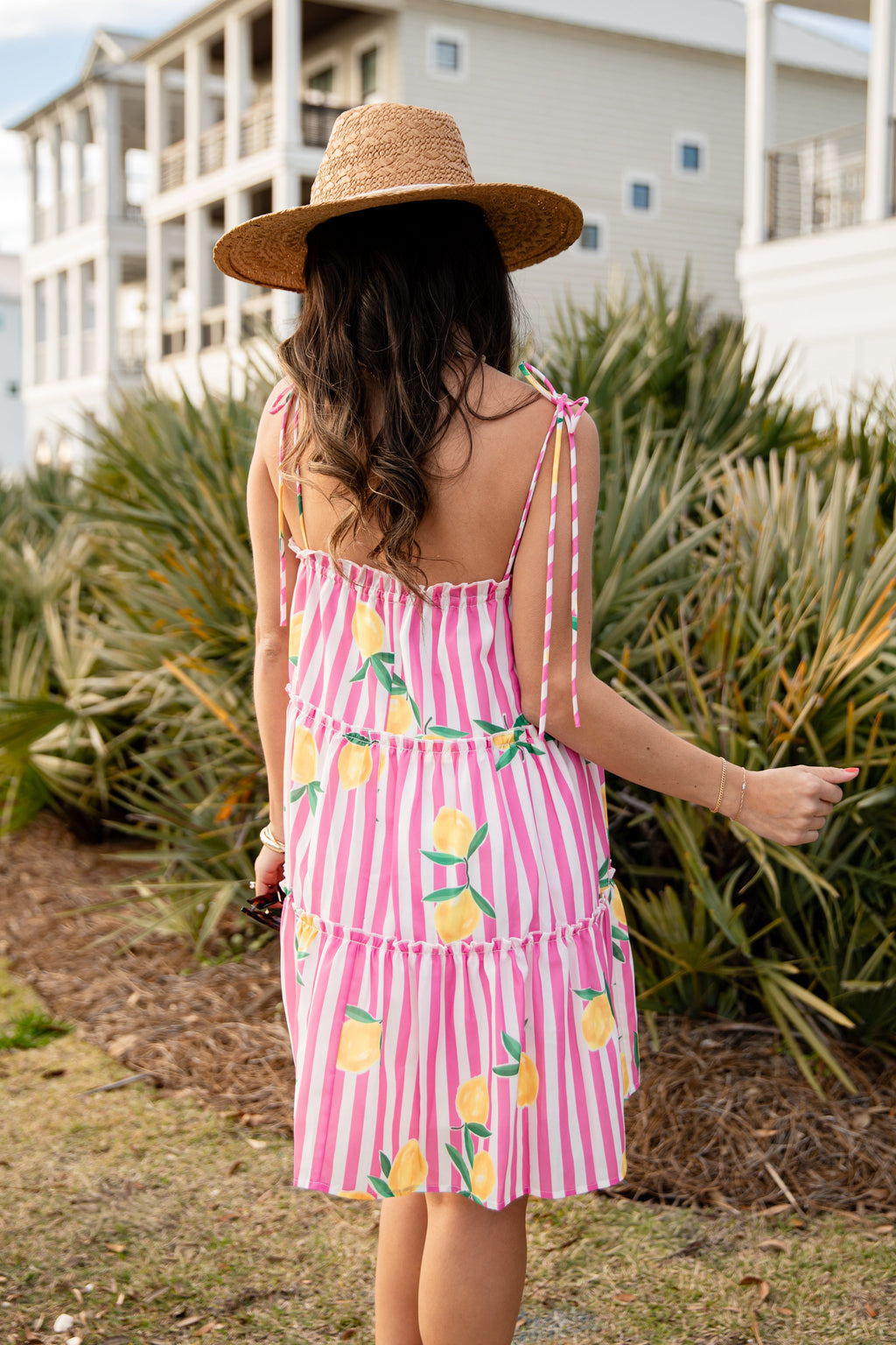FINAL SALE - Citrus Grove Tiered Stripe Mini Dress