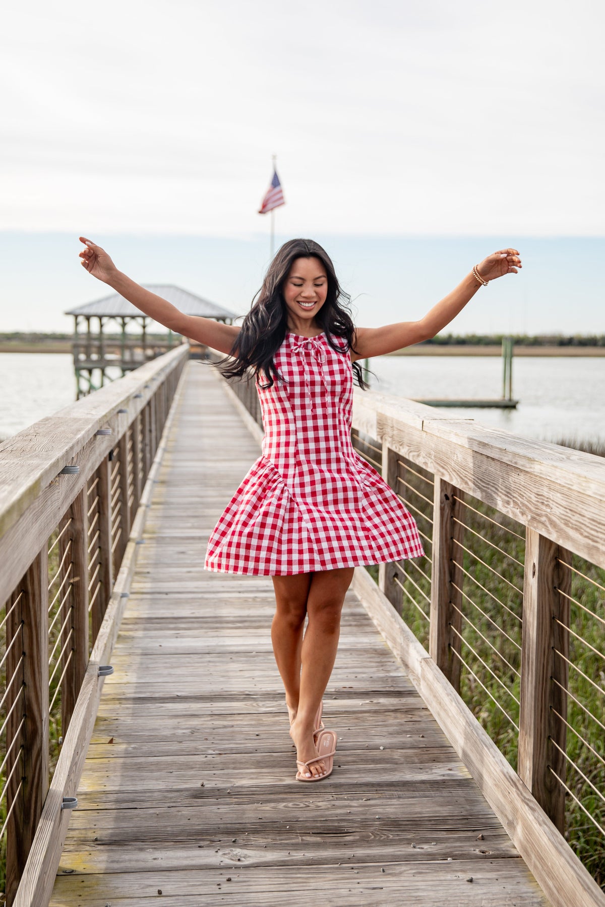 Picnic Stroll Red Gingham Mini Dress