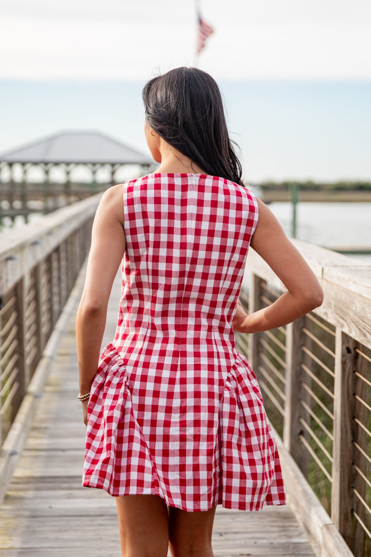 Picnic Stroll Red Gingham Mini Dress