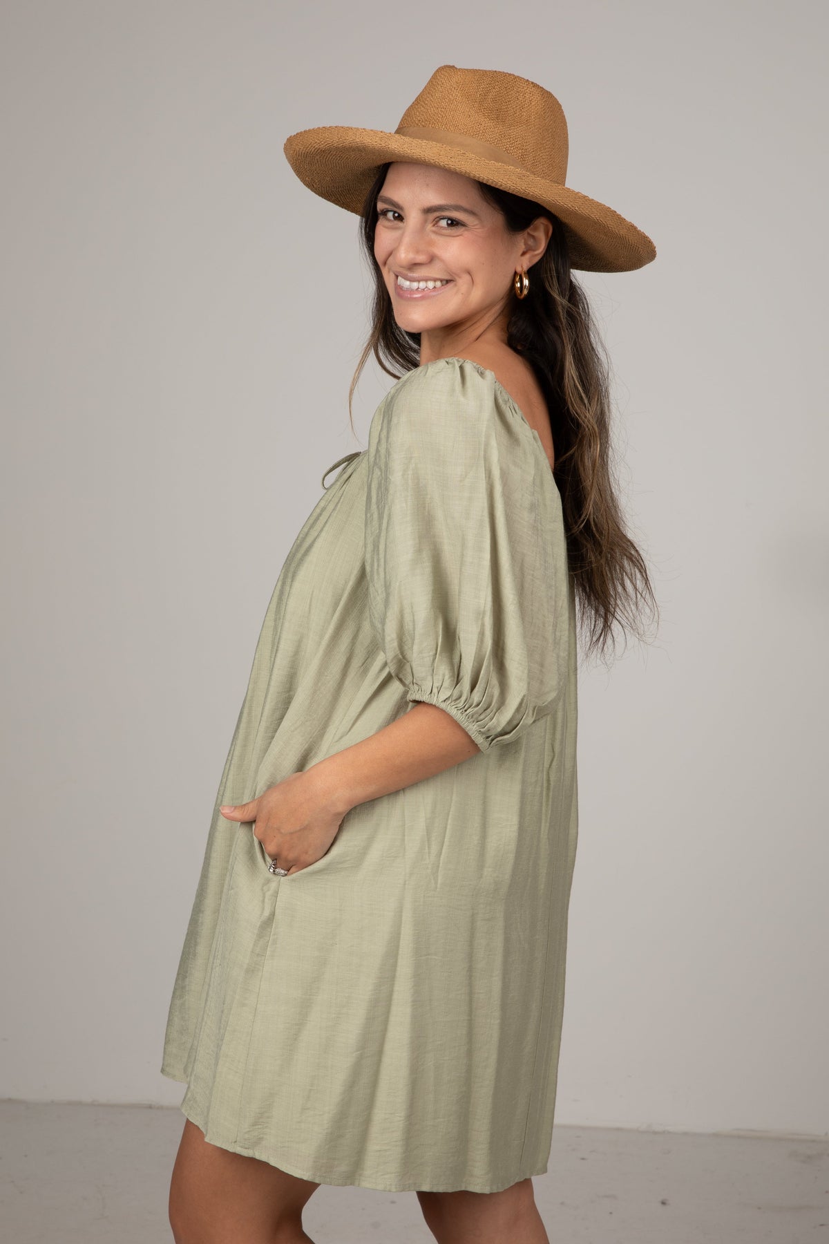 FINAL SALE - Wildleaf Sage Mini Dress