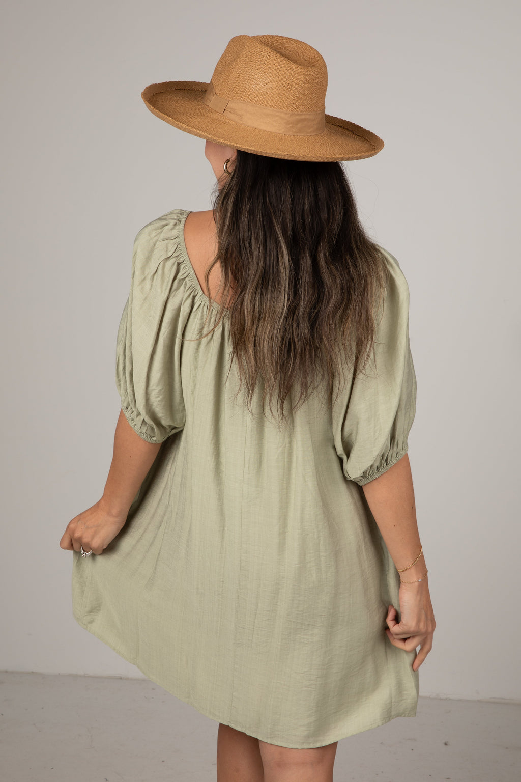 FINAL SALE - Wildleaf Sage Mini Dress