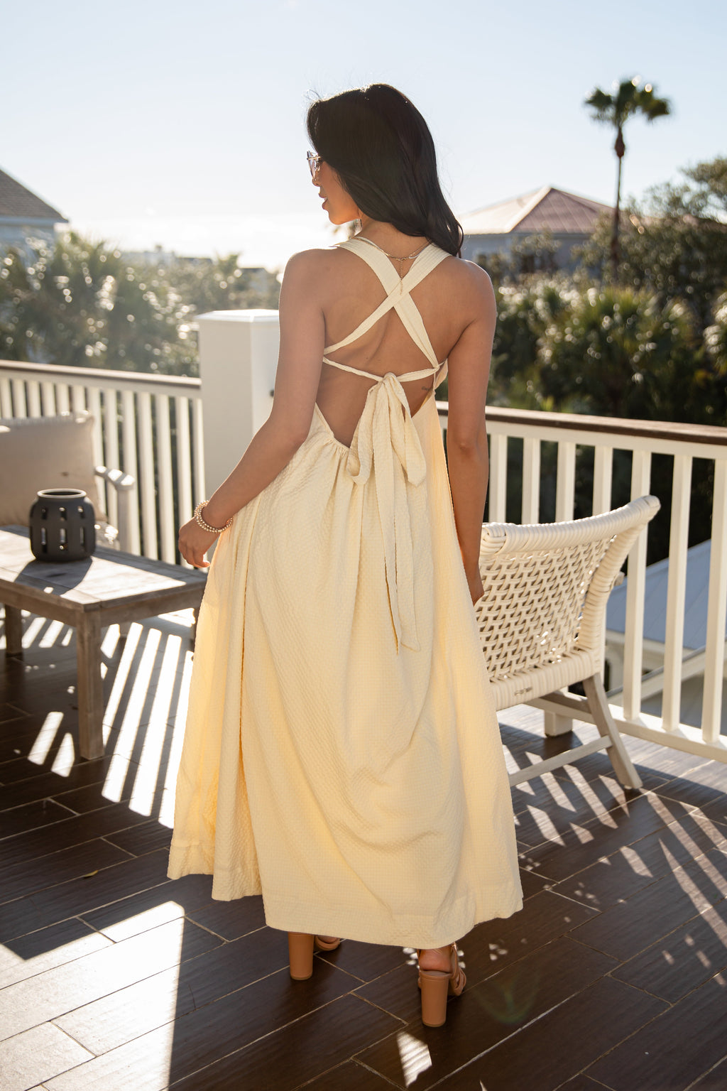 FINAL SALE - Sunlit Daisy Yellow Midi Dress
