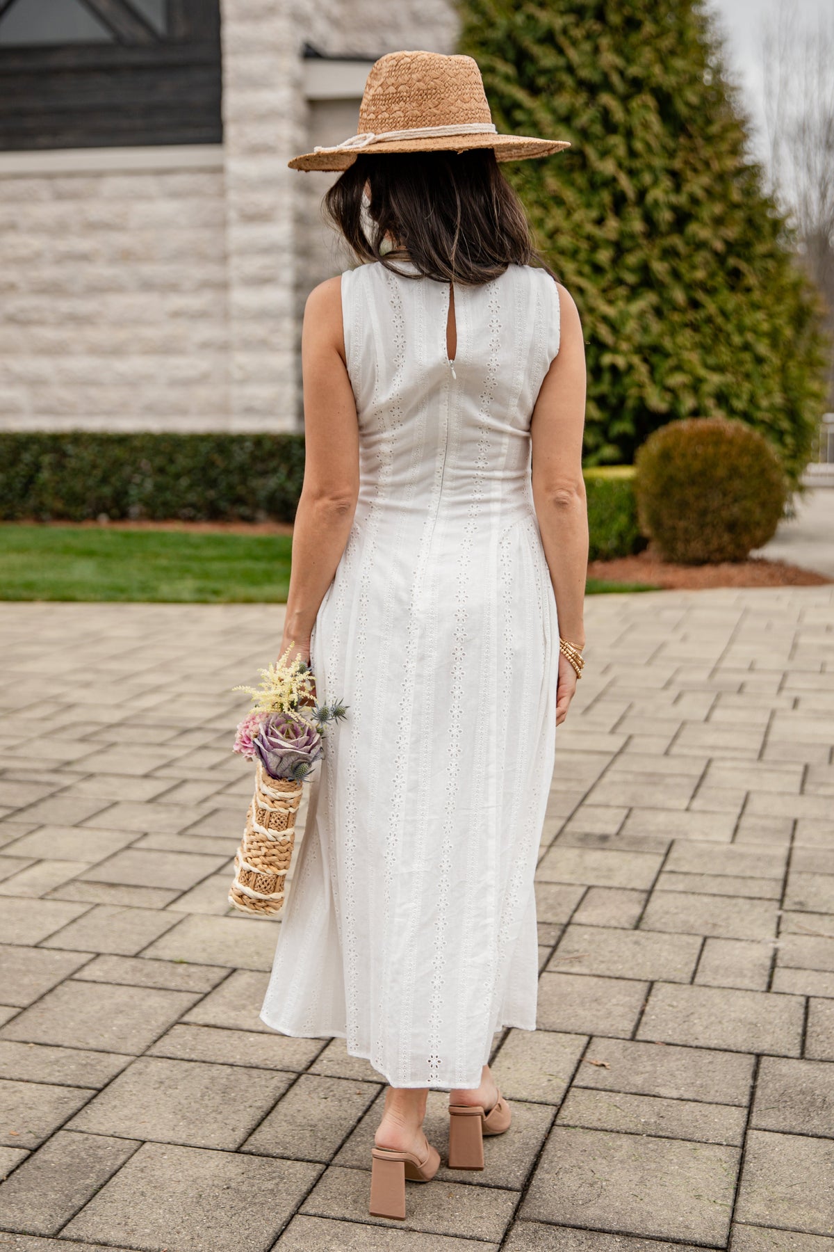 FINAL SALE - Sunset Romance White Eyelet Maxi Dress