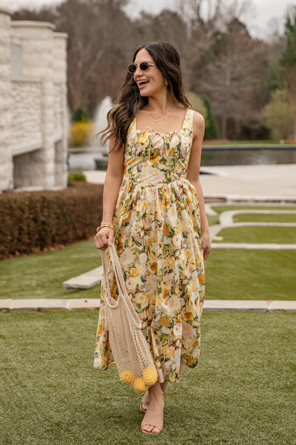 FINAL SALE - Wildflower Fields Yellow Floral Maxi Dress