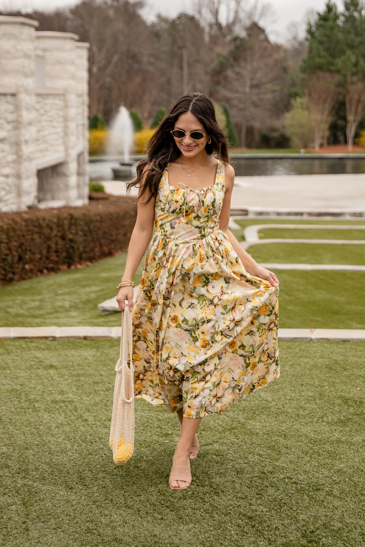 FINAL SALE - Wildflower Fields Yellow Floral Maxi Dress