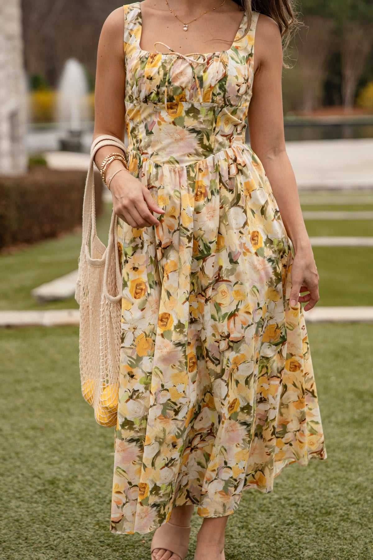 FINAL SALE - Wildflower Fields Yellow Floral Maxi Dress