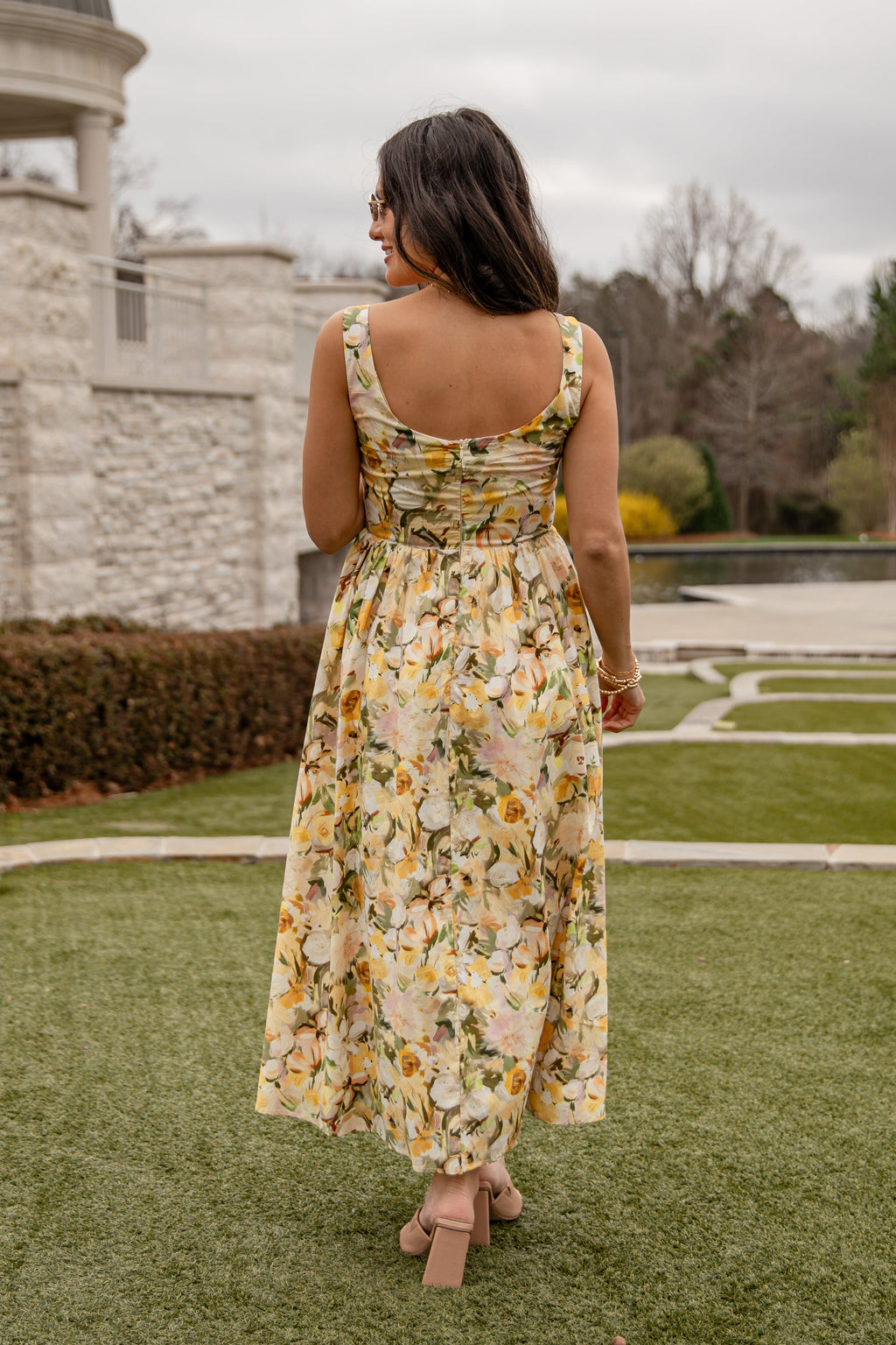 FINAL SALE - Wildflower Fields Yellow Floral Maxi Dress