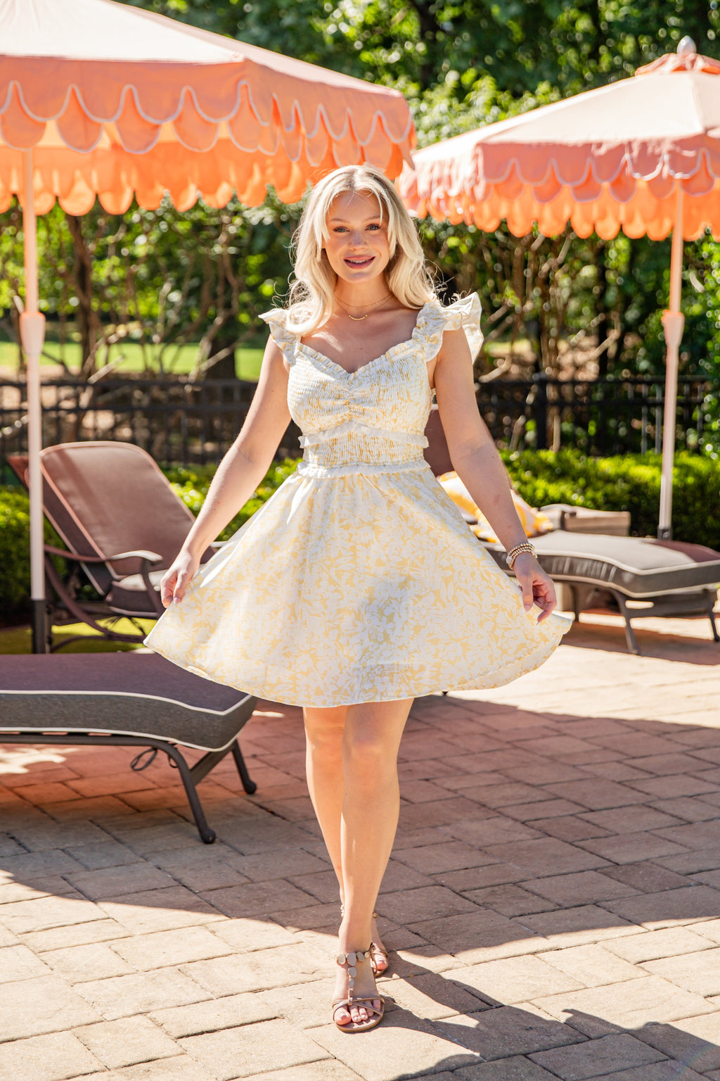 Radiantly You Yellow Floral Mini Dress